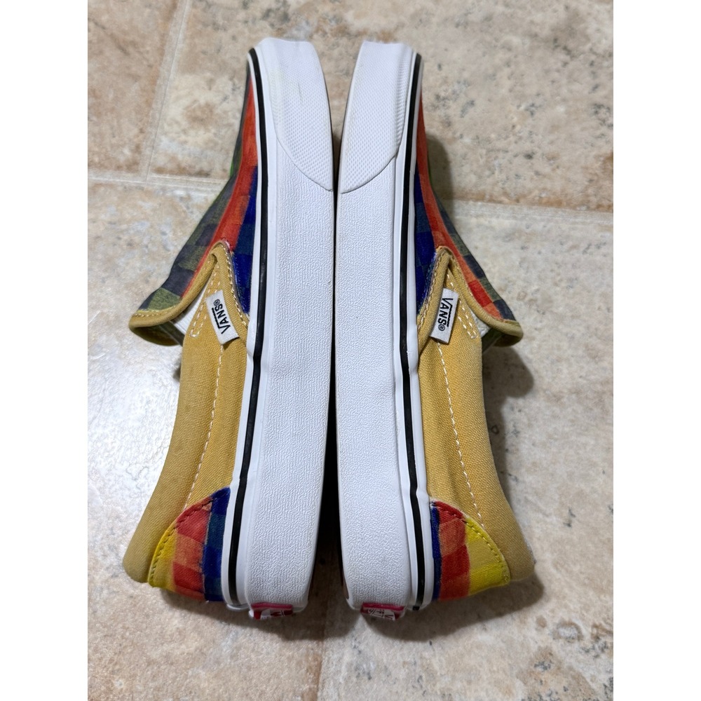 Vans Classic Slip-On Womens 5.5 Multicolor Checkerboard Sneakers Sanitized - Picture 3 of 9